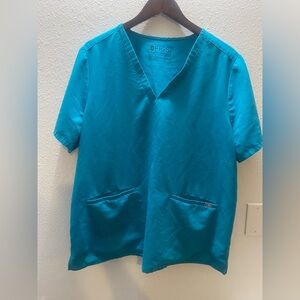 Figs Scrub Set Women's  Size XXL Teal V-Neck Short Sleeve Top  and Pant Set